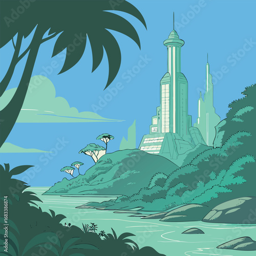 lighthouse in the sea