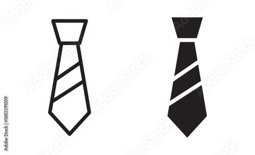 tie icon line and silhouette vector design .