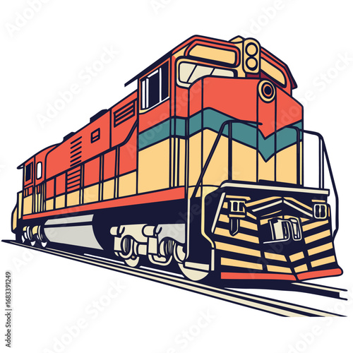 A unique design of a diesel locomotive exhaust stack, a key visual element that represents power and engine output. Ideal for industrial and transportation themes.