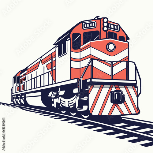A unique design of a diesel locomotive journal, a detailed look at a specific bearing component. Suitable for engineering diagrams.