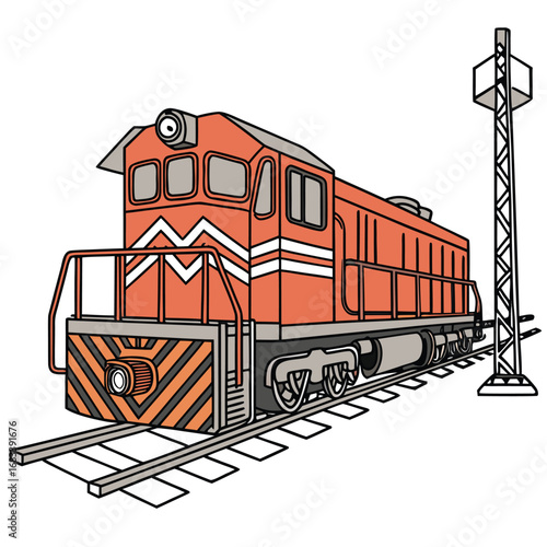 A unique design of a diesel train safety equipment, representing protection, warning, and operational security. Ideal for safety manuals or training materials.