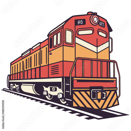 A design of a heavy diesel train, a bold and simple icon for industrial power and long-haul transport. Great for logistics and manufacturing projects.