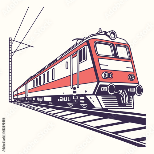 A unique design of a high-speed train bogie, a detailed illustration of the wheelset and suspension system for a smooth ride. Perfect for technical diagrams.