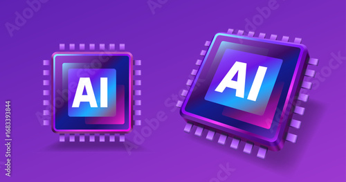 Ai chip, innovation tech, ai art technology. Vector illustration