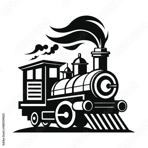 A unique vector design of a locomotive smokestack, a classic symbol of a working engine and industrial power. Ideal for a variety of artistic and historical themes.