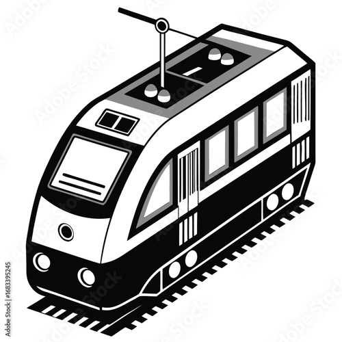 A unique design of a modern electric train sensor, representing technology, automation, and safety in modern rail transport. Ideal for technical or engineering-focused projects.