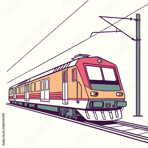 A design of a modern high-speed locomotive, representing efficiency, technology, and fast travel. A great icon for modern rail networks, travel apps, or futuristic concepts.