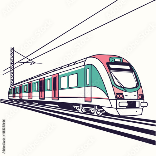 A silhouette of a sleek bullet train, symbolizing speed, futuristic technology, and efficiency. A strong, clean icon for modern transportation concepts.