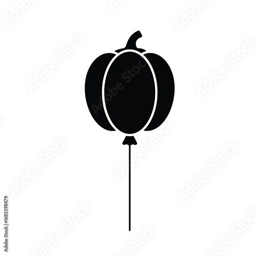 Black pumpkin balloon icon white