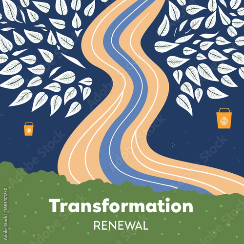 Symbol of transformation and renewal through nature's elements