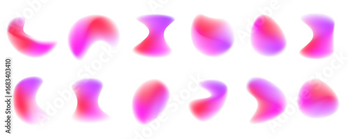 Color gradient circle backgrounds blend softly with neon light effects. The mesh of colors creates a smooth and glowing visual texture. Suitable for web design, presentations, or digital art. PNG