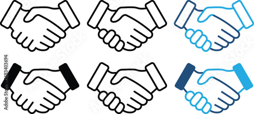 Hand shake logo icon transparent png. Business agreement handshake icon in different style vector illustration. Two Hands Make a Deal.