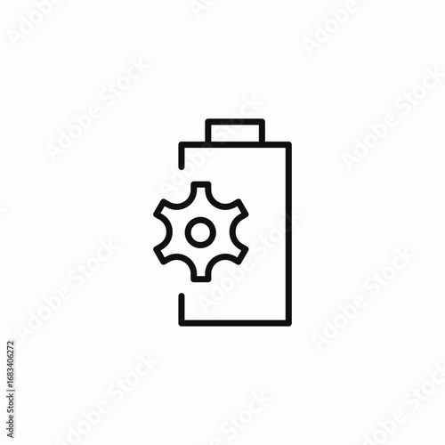 battery settings cogwheel icon sign vector