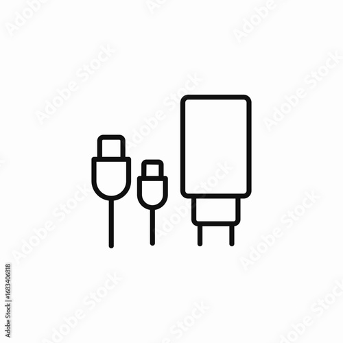 charger cable converter icon sign vector