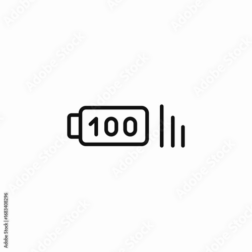 full battery level icon sign vector