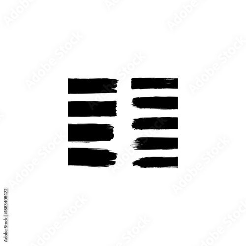 Black brush strokes create an artistic design element for backgrounds. 