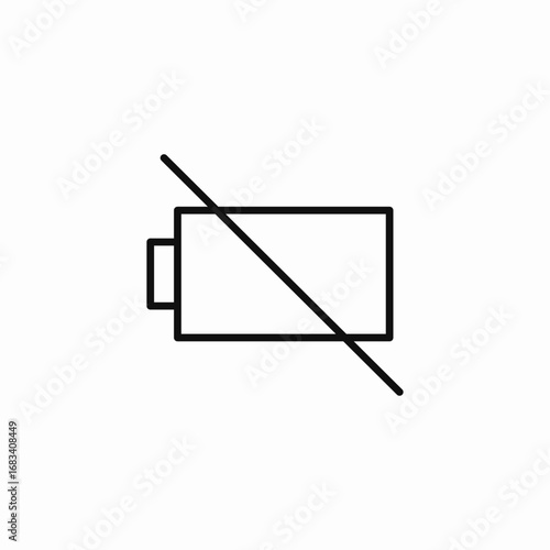 horizontal battery forbidden icon sign vector