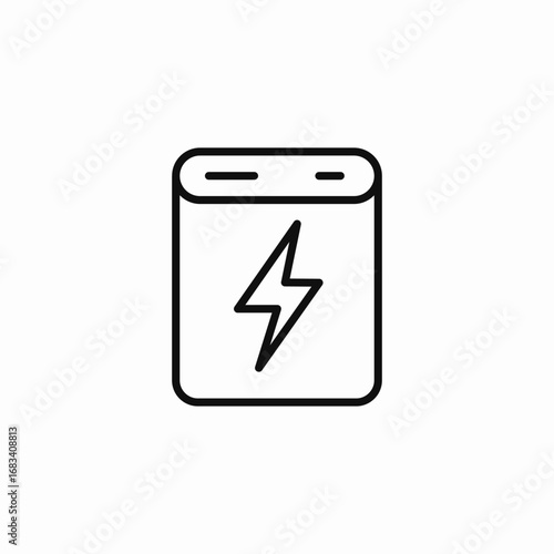 lightning powerbank icon sign vector