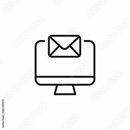 monitor mailbox icon icon sign vector