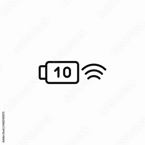 ten percent power icon sign vector