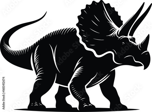 Triceratops dinosaur vector illustration isolated on white background