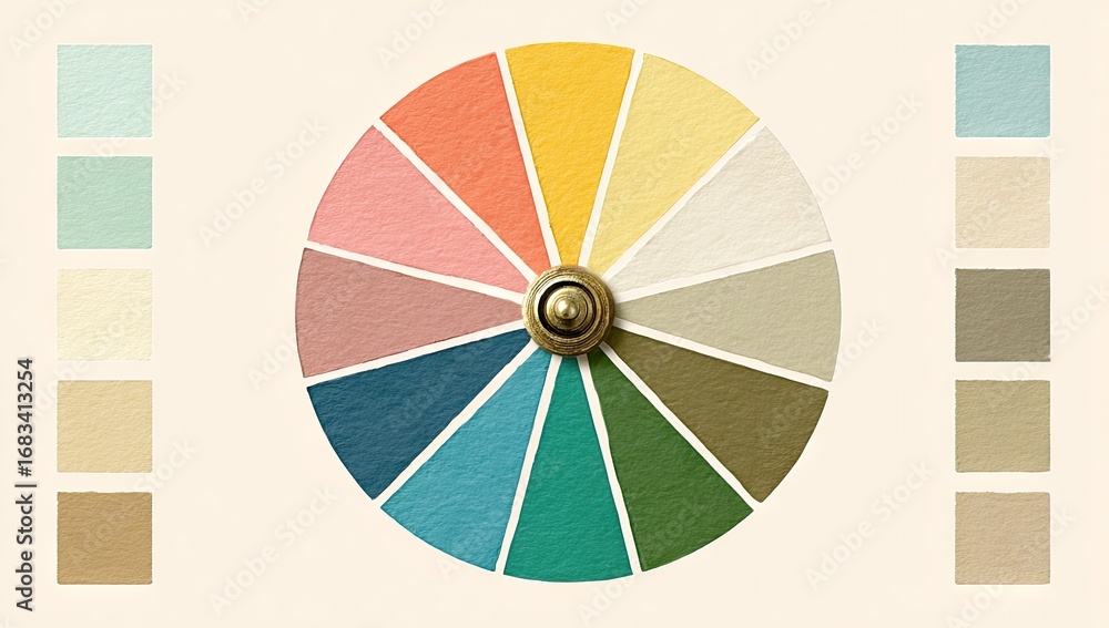 Obraz premium Analogous Harmony Color Wheel with Color Swatches
