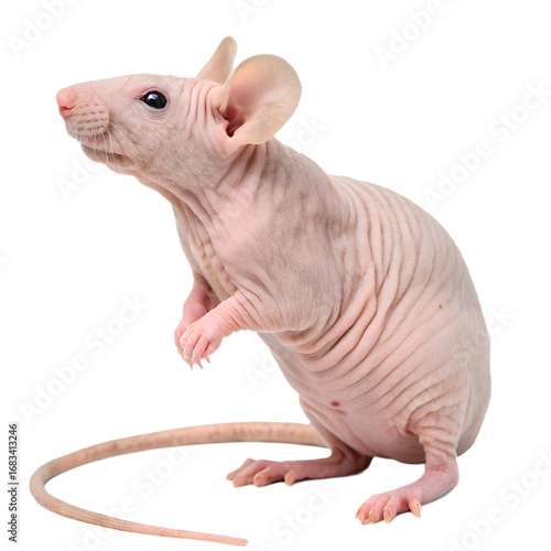 hairless dumbo rat isolated on transparent background