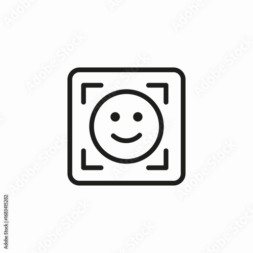 facial recognition scan icon sign vector