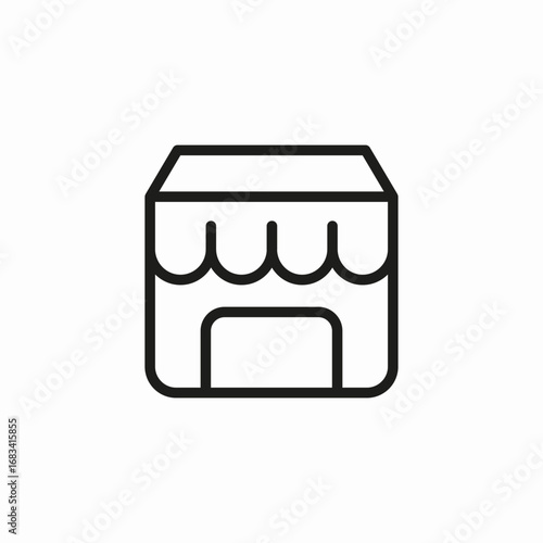 local storefront building icon sign vector
