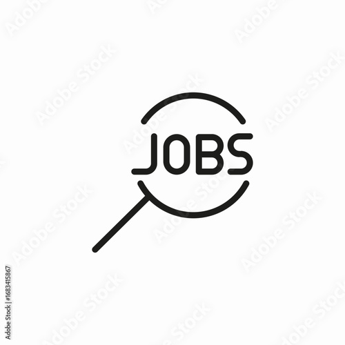magnifying glass jobs icon sign vector