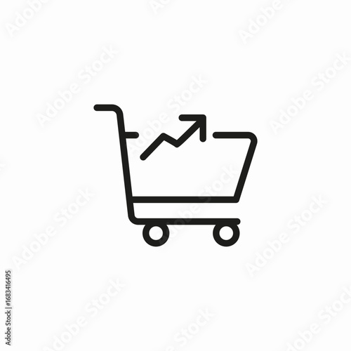 shopping cart growth icon sign vector