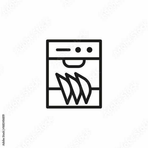 smart dishwasher appliance icon sign vector