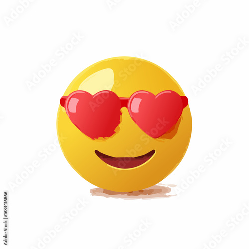 Gelber Smiley mit zwinkerndem Auge, Vektordesign, Symbol für Humor, Scherz und Flirten.