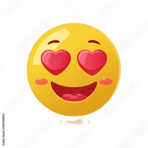 Gelber Smiley mit zwinkerndem Auge, Vektordesign, Symbol für Humor, Scherz und Flirten.