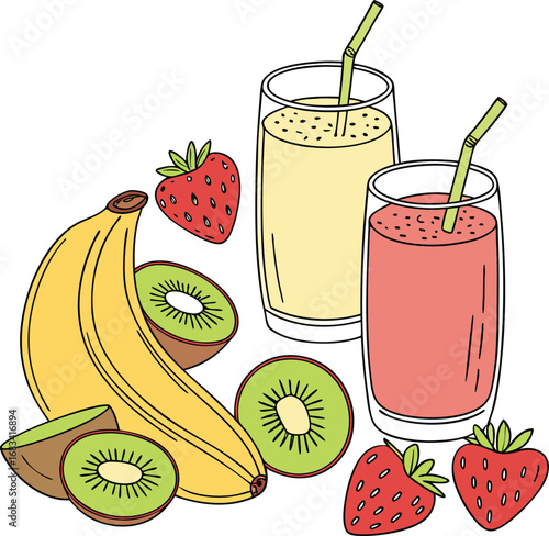 fruit juice and fruits
