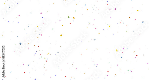 realistic bright confetti background for celebrations concept, in png format with transparent background. 3d render of confeti floating isolated. Christmas holiday and anniversary party Upper layer.