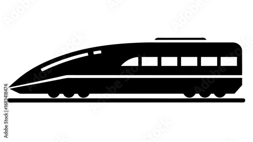 high speed train black silhouette vector,bullet train icon