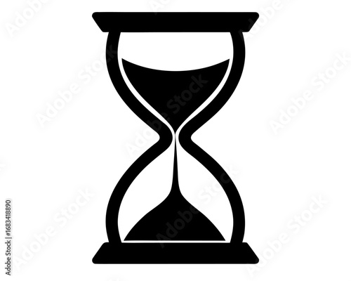Hourglass Icon,sand hourglass black silhouette vector