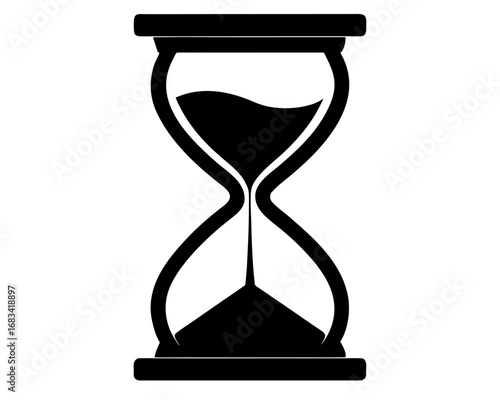 Hourglass Icon,sand hourglass black silhouette vector