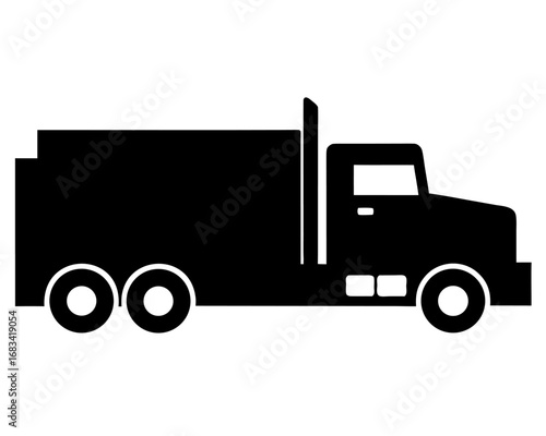 semi truck  silhouette vector,semi truck  icon illustration
