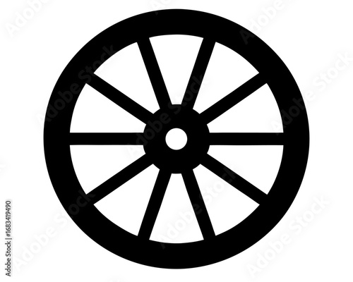 wagon wheel   simple   silhouette vector,wagon wheel  icon