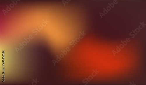 A warm-toned gradient abstract features a blurred mix of deep burgundy, soft yellow, vibrant orange, and rich brown hues creating a smooth, flowing, and visually dynamic backdrop