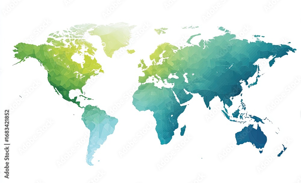 Fototapeta premium World map with polygonal gradient