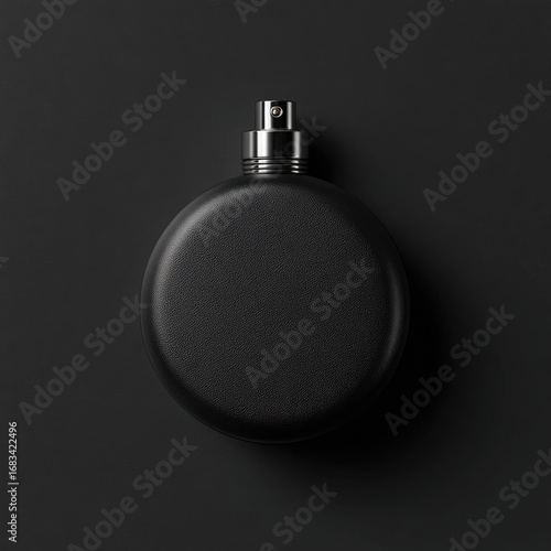 A matte black perfume bottle