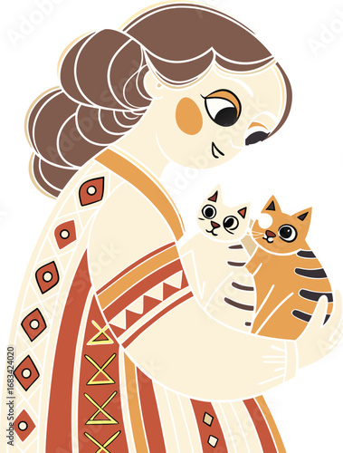 girl with cat