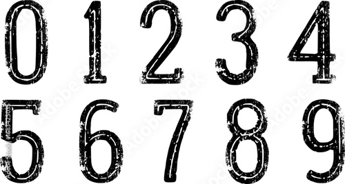 Distressed Vintage Number Font – Grunge Rough Numeric Typeface for Retro and Industrial Design