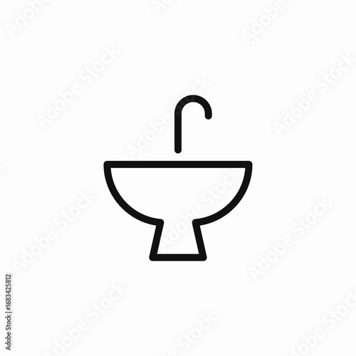 bathroom sink faucet icon sign vector