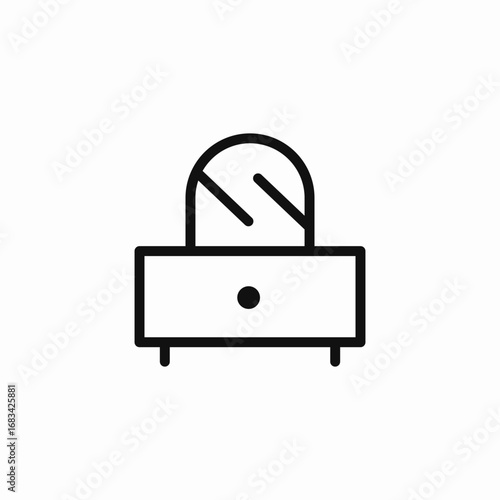 bedroom dresser mirror icon sign vector