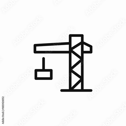 building construction crane icon sign vector