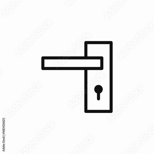 door handle keyhole icon sign vector